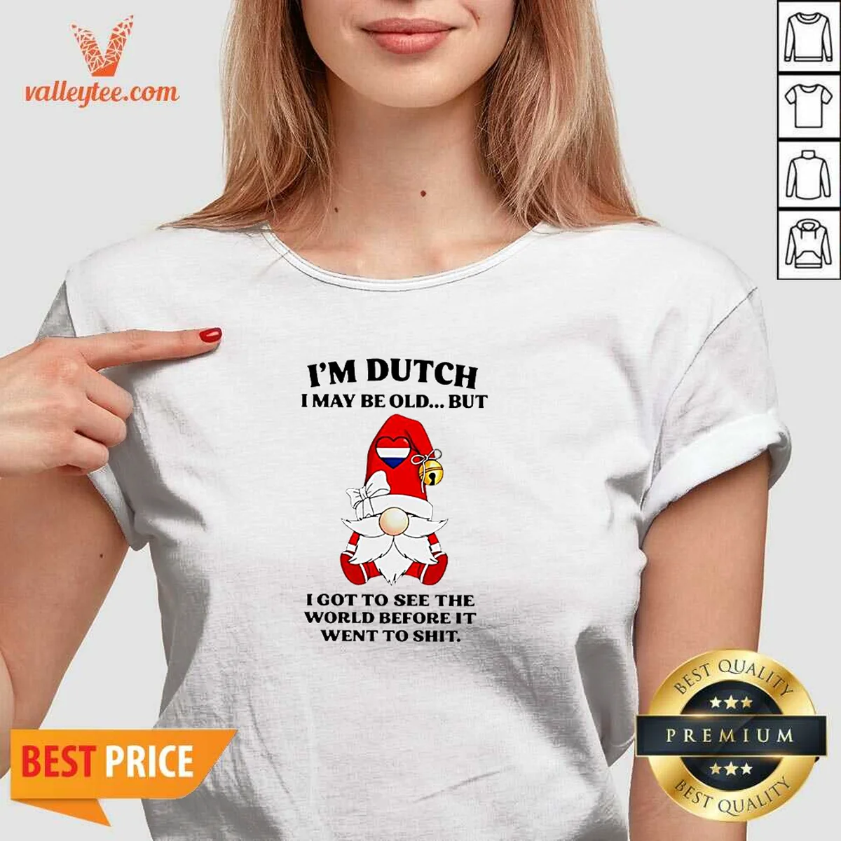 Pretty Dutch Gnome I Am Dutch V-Neck Shirt Pretty Dutch Gnome I Am Dutch V-Neck Shirt