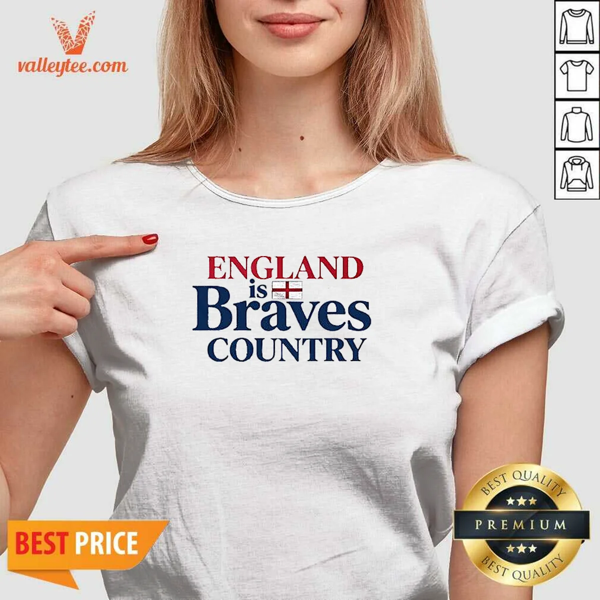 Pretty England Is Braves Country V-Neck Shirt Pretty England Is Braves Country V-Neck Shirt