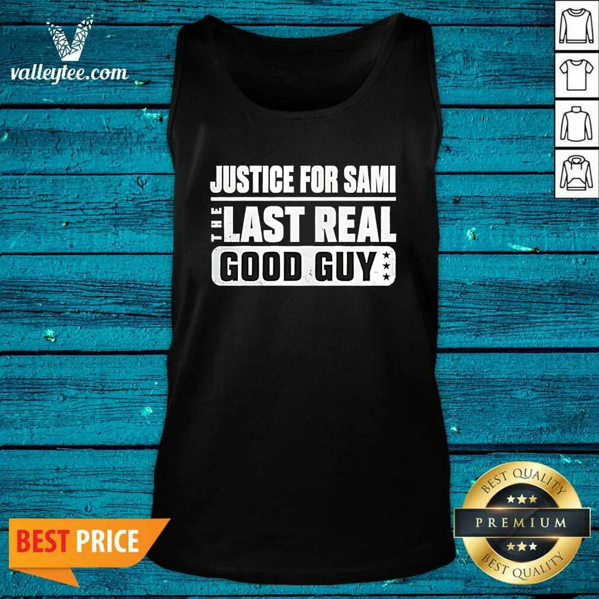 Pretty Justice For Sami The Last Real Good Guy Text Tank Top