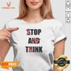 Pretty Stop And Think Top A Twink Funny V Neck Shirt v neck optimized with short sleeves and fitted cut