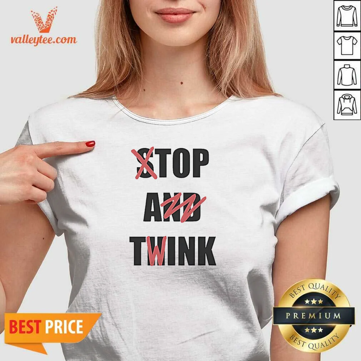 Pretty Stop And Think Top A V-Neck Shirt Pretty Stop And Think Top A V-Neck Shirt