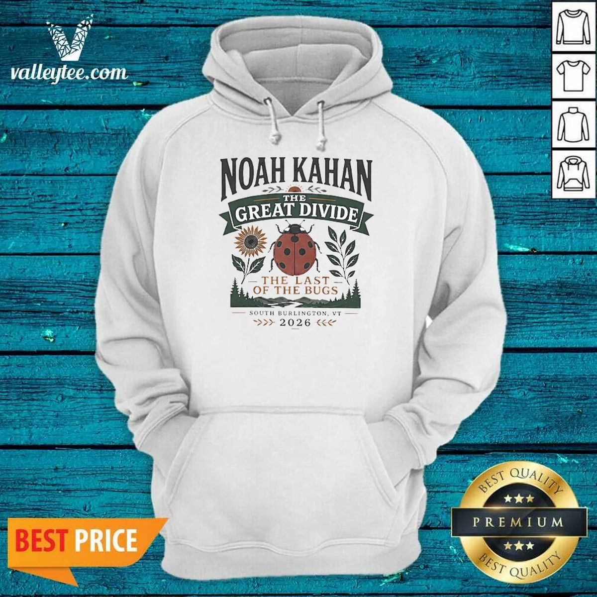 Top Noah Kahan The Great Divide The Last Of The Bugs South Burlington 2026 Hoodie