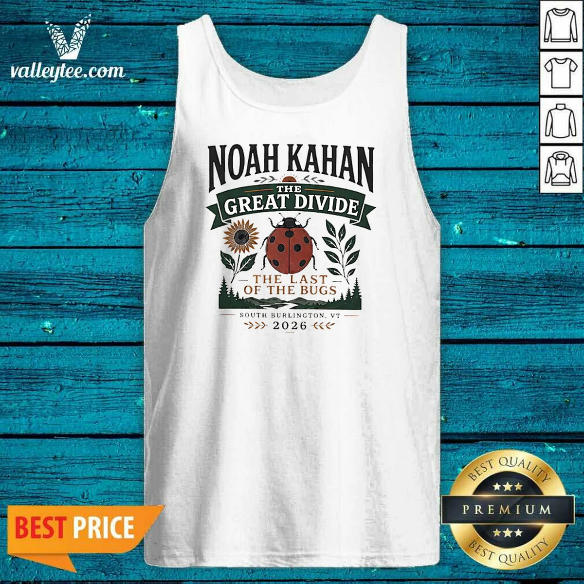 Top Noah Kahan The Great Divide The Last Of The Bugs South Burlington 2026 Tank Top