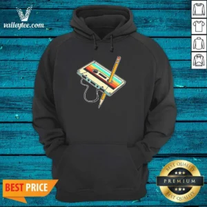 Top Retro Cassette Tape With Pencil 90s Nostalgia Hoodie
