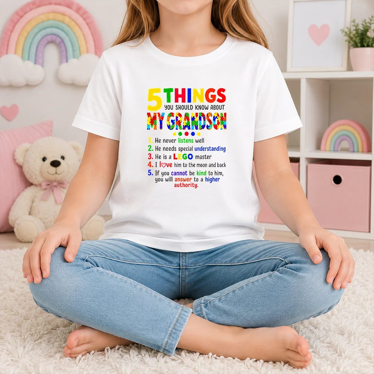 Awesome 5 Things You Should Know About My Grandson Kids T-Shirt