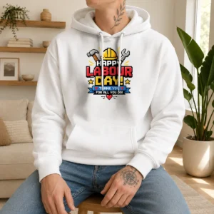 Awesome Pixel Art Happy Labour Day Thank You Workers Hoodie