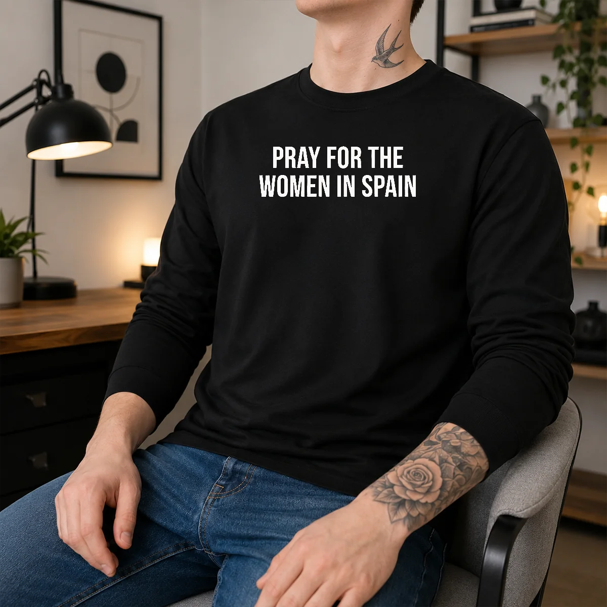 Awesome Pray For The Women In Spain Support Solidarity Long Sleeve Shirt