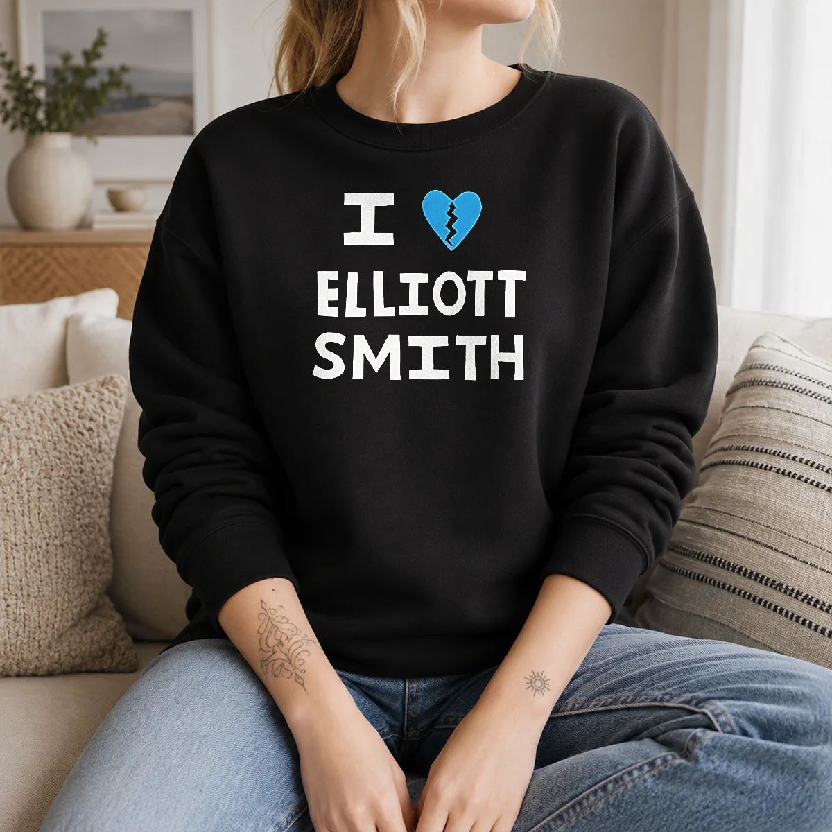 Funny I Heart Elliott Smith Indie Rock Singer Songwriter Sweater