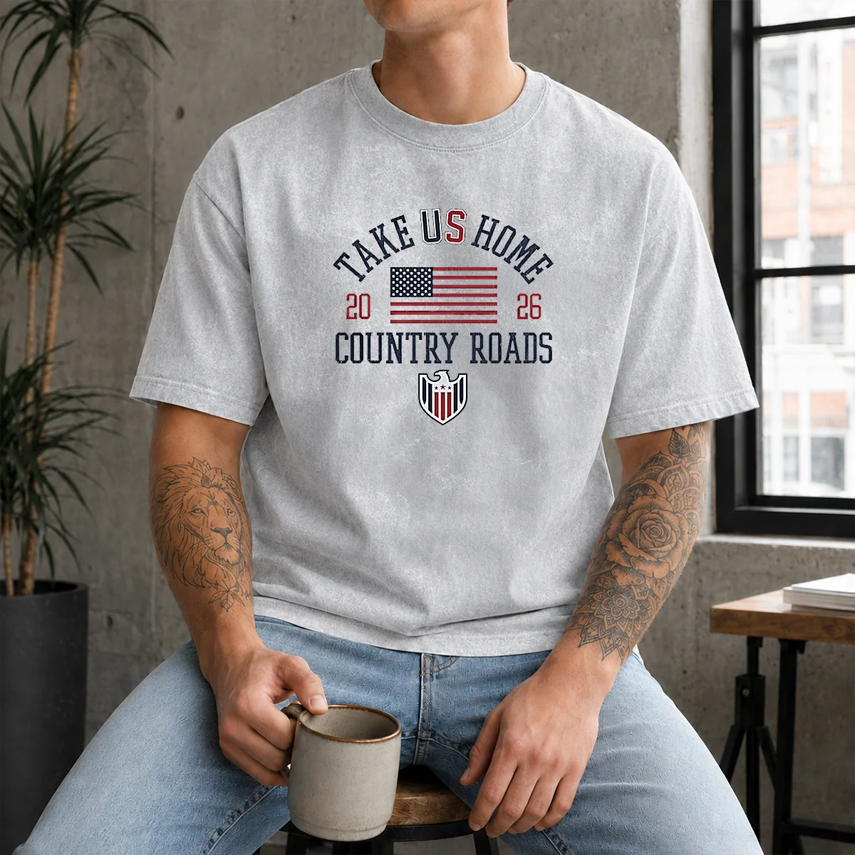 Funny Take US Home Country Roads 2026 USA Soccer Washed T-Shirt