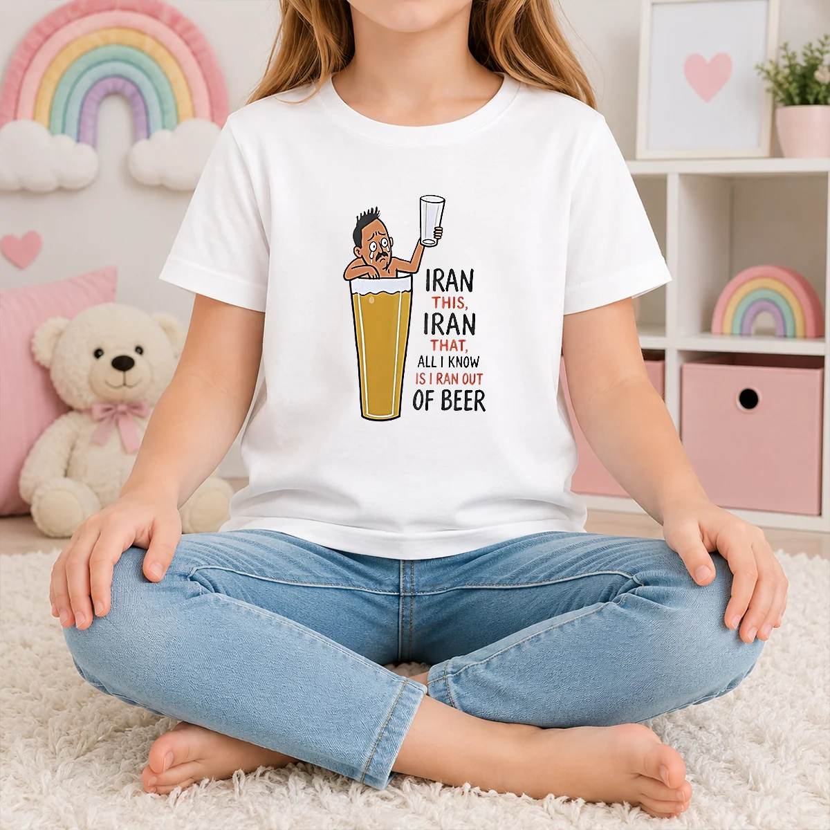Original Iran This Iran That All I Know Is I Ran Out Of Beer Kids T-Shirt