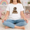 Top Vintage Funny Halloween Skeleton Girl Coffee Kids T-Shirt